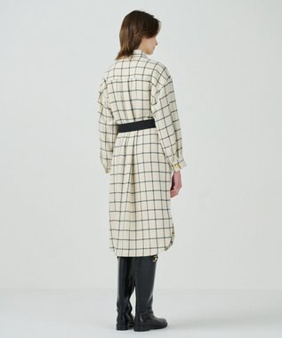 GRACE CONTINENTAL ウールチェックシャツワンピース キナリ