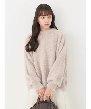 earth music&ecology ロングシャギーハイネックプルオーバー Beige