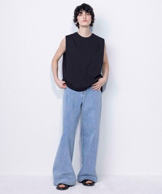 NAVE 【ReNAVE・洗える/接触冷感/UVケア】ファンクションＴ ノースリーブ ブラック系