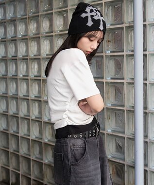 WEGO レイヤードキーネック半袖T ホワイト