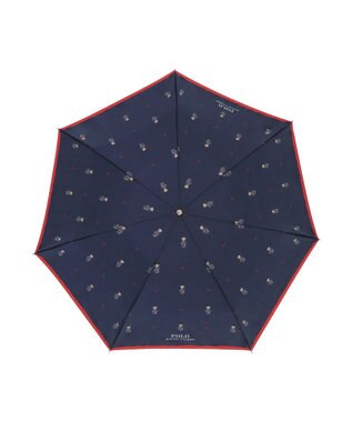 MOONBAT POLO RALPH LAUREN （ポロ ラルフローレン）折りたたみ傘 FLAG BEAR ポロベア ドット 大きめ55cm ネイビーブルー