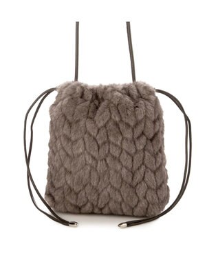 UNBILLION カシュカシュ cachecache / ミンク風カットファー巾着ミニバッグ