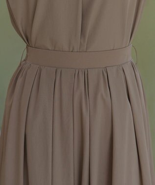 Tiaclasse 【トップス&スカートセット・洗える】ストレッチタフタセットアップ モカ