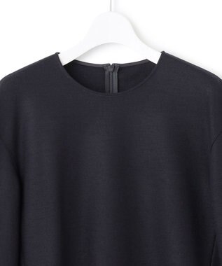 23区 【CLASSY.1月号掲載】ウール圧縮スムース クルーネック トップス ダークネイビー