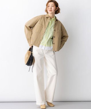 23区 【Oggi掲載】ストレッチギャバ チノ ショート シャツジャケット ベージュ系