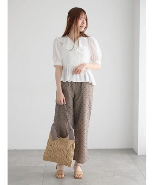 Te chichi ラッフルフリル半袖ブラウス ホワイト