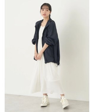 earth music&ecology 表面感肩リボンキャミワンピース Off White