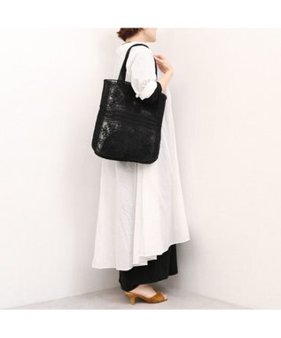 UNBILLION カシュカシュ cachecache / レース縦型トートバッグ ブラック
