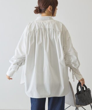 AMERICAN HOLIC 【イージーケア】バックギャザーリボンシャツ White