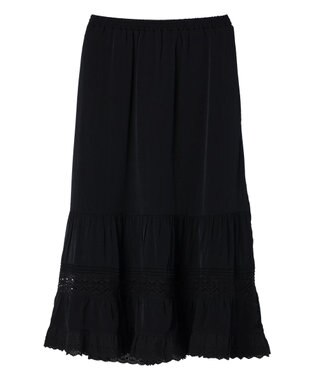 earth music&ecology レースティアードスカート Black