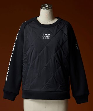23区GOLF 【WOMEN】中綿キルトプルオーバー 着脱楽ちん 便利なポケット付 1枚で決まる ブラック系