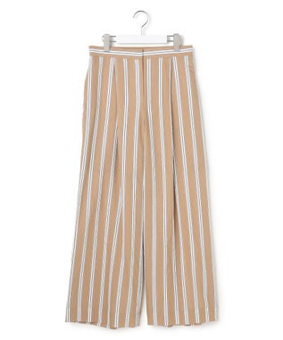 ICB L サッカードビーストライプ ワイドパンツ アプリコットベージュストライプ