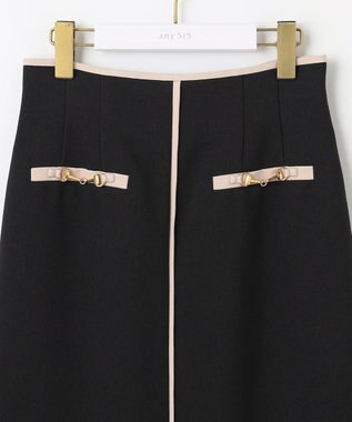 ANY SIS S 【全方位 好印象】フェミニンブラウス×ビットタイトスカート セット ブラック