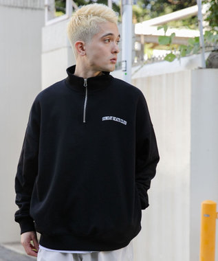 WEGO ヘビーウエイトハーフZIPワンポイントPO ブラック