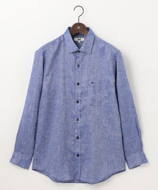 JOSEPH ABBOUD 【キングサイズ・麻100％・軽い・涼しい】モイスチャーリネン シャツ ブルー系