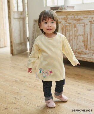 組曲 KIDS 【80-100㎝】シナぷしゅトロピカルボーダー Tシャツ イエロー