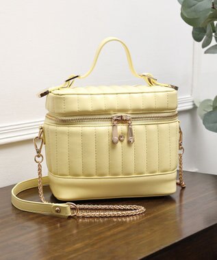 style code 【MERCURYDUO/マーキュリーデュオ】ストライプキルティング　バニティミニショルダーバッグ イエロー