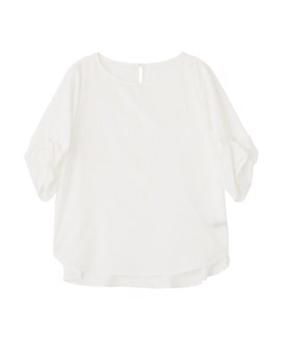 YECCA VECCA パールタックスリーブブラウス Off White