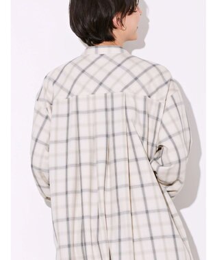 AMERICAN HOLIC イージーケアＷポケットシャツワンピース Check Ivory