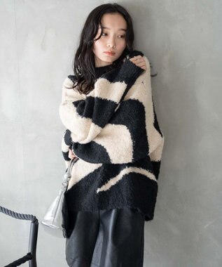 WEGO 幾何学柄ニットプルオーバー 柄1