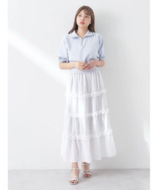 earth music&ecology ミニフリルボリュームスカート Off White