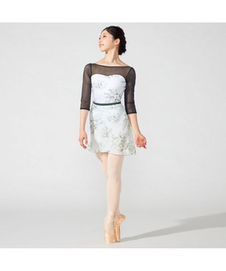 Chacott 巻きスカート グリーンプリント