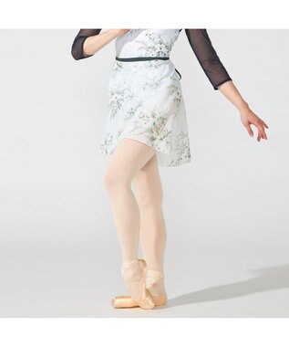 Chacott 巻きスカート グリーンプリント