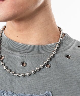 WEGO 【ユニセックス着用ITEM】ブリーチハトメロゴプルオーバー グレー