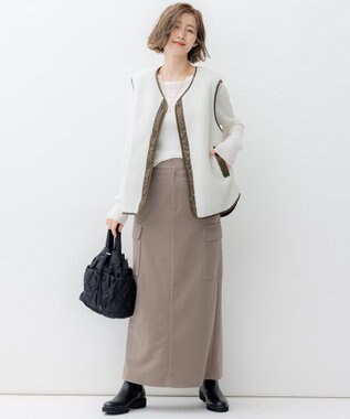 23区 S 【SLOW/一部店舗限定】シアーリブ ボートネックニット アイボリー系