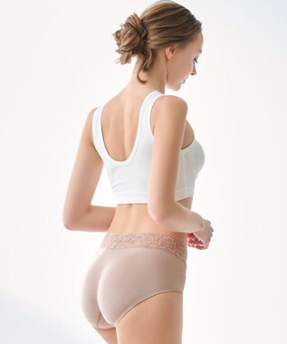 BRADELIS New York 【BRADELIS New York / 育尻・伸びる・綿混・浅め】モモパンツ・ウエストレース#316 ダークグレージュ