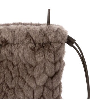 UNBILLION カシュカシュ cachecache / ミンク風カットファー巾着ミニバッグ ブラウン