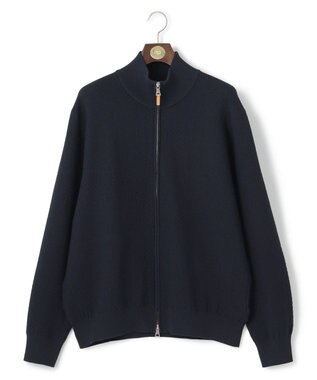 J.PRESS MEN 【KING SIZE】ハイツイストリンクス  フルジップ ニットカーディガン ネイビー系
