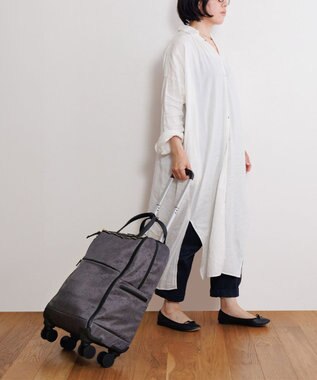 ACE BAGS & LUGGAGE HAyU × ace. ユッカTR カジュアルキャリーケース 33L 17841 エース チャコール(ネコヘッド柄)