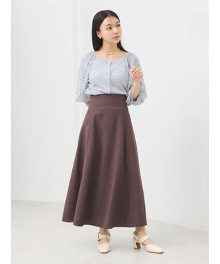 earth music&ecology フラワーレースブラウス Light Gray