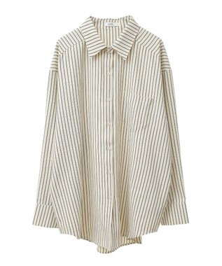 earth music&ecology サッカーストライプシャツ Black