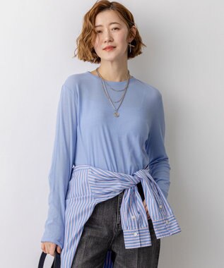 23区 【先行予約】シアーフライス レイヤード ロンTEE スカイブルー系