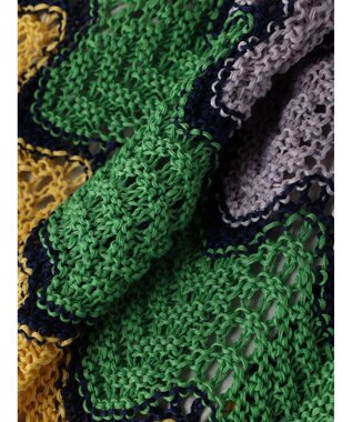 Green Parks 透かし編みマルチボーダースカート Blue