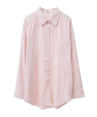 earth music&ecology サッカーストライプシャツ Red