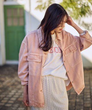 ANY L ミディデニムジャケット ピンク