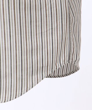 JOSEPH ABBOUD 【キングサイズ】JCサテンストライプ　シャツ ダークブラウン系1