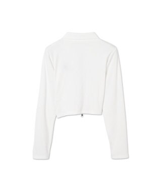 WEGO ワンポイントデザインWZIPトップス ホワイト