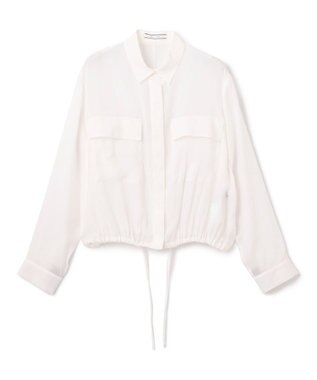 BEIGE， PAULINE / ドローストリングシアーブラウス White