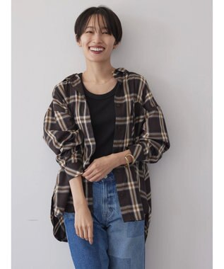 AMERICAN HOLIC イージーケアチェックシャツ Check Brown