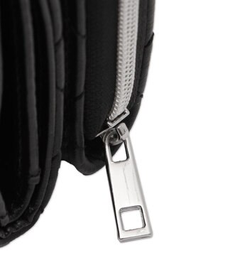 WEGO スタッズキルティングフラップウォレット ブラック