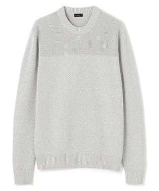 JOSEPH HOMME 【LEON 掲載】シルクバルキーハニカム　クルーネックニット ライトグレー系