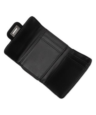 WEGO スタッズキルティングフラップウォレット ブラック