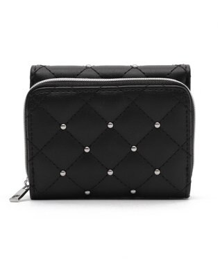 WEGO スタッズキルティングフラップウォレット ブラック