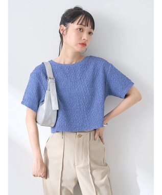 earth music&ecology ホイップ風ジャガードプルオーバー Blue