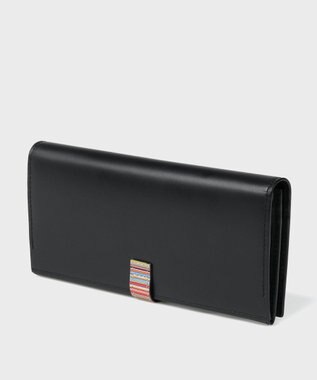 Paul Smith シグネチャーストライプタブ  長財布 ブラック