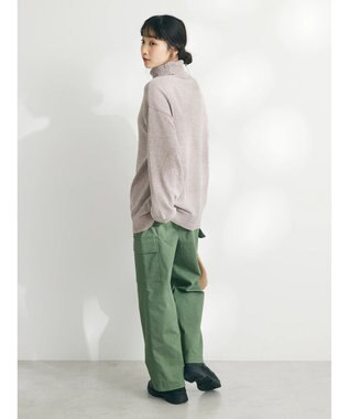 CRAFT STANDARD BOUTIQUE 洗えるコードモールタートルネックプルオーバー Gray Beige